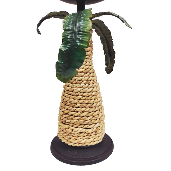 Pair of 2 Metal Sisal Rope Palm Tree Tiki Aloha Candleholder Pillar Candle Stand - Picture 9 of 9
